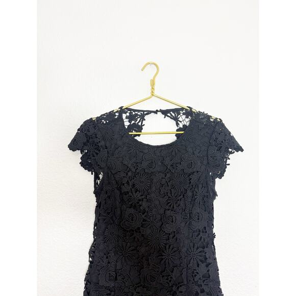 Lulus Romance Language Black Backless Lace Dress Size Medium Cocktail Wedding - Picture 4 of 13